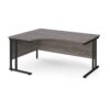 Maestro 25 left hand ergonomic desk 1600mm wide black cantilever leg frame grey oak top - MC16ELKGO