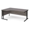 Maestro 25 left hand ergonomic desk 1800mm wide black cantilever leg frame grey oak top - MC18ELKGO