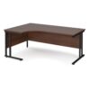 Maestro 25 left hand ergonomic desk 1800mm wide black cantilever leg frame walnut top - MC18ELKW