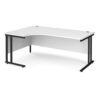 Maestro 25 left hand ergonomic desk 1800mm wide black cantilever leg frame white top - MC18ELKWH