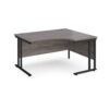 Maestro 25 right hand ergonomic desk 1400mm wide black cantilever leg frame grey oak top - MC14ERKGO