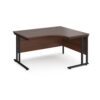 Maestro 25 right hand ergonomic desk 1400mm wide black cantilever leg frame walnut top - MC14ERKW