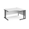 Maestro 25 right hand ergonomic desk 1400mm wide black cantilever leg frame white top - MC14ERKWH