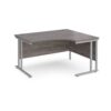 Maestro 25 right hand ergonomic desk 1400mm wide silver cantilever leg frame grey oak top - MC14ERSGO