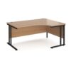 Maestro 25 right hand ergonomic desk 1600mm wide black cantilever leg frame beech top - MC16ERKB