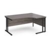 Maestro 25 right hand ergonomic desk 1600mm wide black cantilever leg frame grey oak top - MC16ERKGO