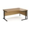 Maestro 25 right hand ergonomic desk 1600mm wide black cantilever leg frame oak top - MC16ERKO