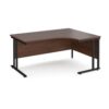 Maestro 25 right hand ergonomic desk 1600mm wide black cantilever leg frame walnut top - MC16ERKW