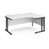 Maestro 25 right hand ergonomic desk 1600mm wide black cantilever leg frame white top - MC16ERKWH