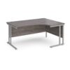 Maestro 25 right hand ergonomic desk 1600mm wide silver cantilever leg frame grey oak top - MC16ERSGO