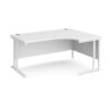 Maestro 25 right hand ergonomic desk 1600mm wide white cantilever leg frame white top - MC16ERWHWH