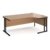 Maestro 25 right hand ergonomic desk 1800mm wide black cantilever leg frame beech top - MC18ERKB