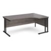 Maestro 25 right hand ergonomic desk 1800mm wide black cantilever leg frame grey oak top - MC18ERKGO