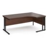 Maestro 25 right hand ergonomic desk 1800mm wide black cantilever leg frame walnut top - MC18ERKW