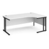 Maestro 25 right hand ergonomic desk 1800mm wide black cantilever leg frame white top - MC18ERKWH