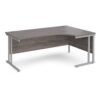 Maestro 25 right hand ergonomic desk 1800mm wide silver cantilever leg frame grey oak top - MC18ERSGO