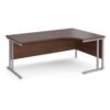 Maestro 25 right hand ergonomic desk 1800mm wide silver cantilever leg frame walnut top - MC18ERSW