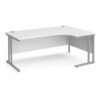 Maestro 25 right hand ergonomic desk 1800mm wide silver cantilever leg frame white top - MC18ERSWH