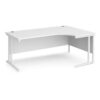 Maestro 25 right hand ergonomic desk 1800mm wide white cantilever leg frame white top - MC18ERWHWH