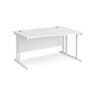 Maestro 25 right hand wave desk 1400mm wide white cantilever leg frame white top - MC14WRWHWH