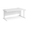 Maestro 25 right hand wave desk 1600mm wide white cantilever leg frame white top - MC16WRWHWH