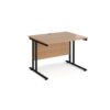 Maestro 25 straight desk 1000mm x 800mm black cantilever leg frame beech top - MC10KB