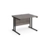 Maestro 25 straight desk 1000mm x 800mm black cantilever leg frame grey oak top - MC10KGO