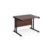 Maestro 25 straight desk 1000mm x 800mm black cantilever leg frame walnut top - MC10KW