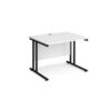 Maestro 25 straight desk 1000mm x 800mm black cantilever leg frame white top - MC10KWH
