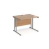 Maestro 25 straight desk 1000mm x 800mm silver cantilever leg frame beech top - MC10SB