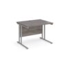 Maestro 25 straight desk 1000mm x 800mm silver cantilever leg frame grey oak top - MC10SGO