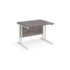 Maestro 25 straight desk 1000mm x 800mm white cantilever leg frame grey oak top - MC10WHGO