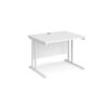 Maestro 25 straight desk 1000mm x 800mm white cantilever leg frame white top - MC10WHWH