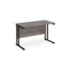 Maestro 25 straight desk 1200mm x 600mm black cantilever leg frame grey oak top - MC612KGO