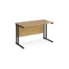 Maestro 25 straight desk 1200mm x 600mm black cantilever leg frame oak top - MC612KO