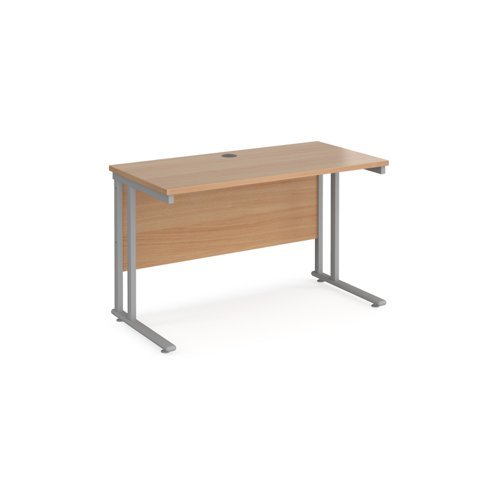 Maestro 25 straight desk 1200mm x 600mm silver cantilever leg frame beech top - MC612SB