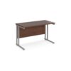 Maestro 25 straight desk 1200mm x 600mm silver cantilever leg frame walnut top - MC612SW