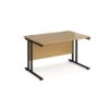 Maestro 25 straight desk 1200mm x 800mm black cantilever leg frame oak top - MC12KO