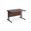 Maestro 25 straight desk 1200mm x 800mm black cantilever leg frame walnut top - MC12KW