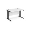 Maestro 25 straight desk 1200mm x 800mm black cantilever leg frame white top - MC12KWH