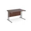 Maestro 25 straight desk 1200mm x 800mm silver cantilever leg frame walnut top - MC12SW