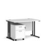 Maestro 25 straight desk 1200mm x 800mm with black cantilever frame and 2 drawer pedestal white - SBK212WH