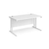 Maestro 25 straight desk 1400mm x 800mm white cantilever leg frame white top - MC14WHWH
