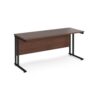 Maestro 25 straight desk 1600mm x 600mm black cantilever leg frame walnut top - MC616KW