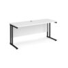 Maestro 25 straight desk 1600mm x 600mm black cantilever leg frame white top - MC616KWH