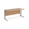 Maestro 25 straight desk 1600mm x 600mm silver cantilever leg frame beech top - MC616SB