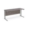 Maestro 25 straight desk 1600mm x 600mm silver cantilever leg frame grey oak top - MC616SGO