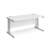 Maestro 25 straight desk 1600mm x 800mm silver cantilever leg frame white top - MC16SWH
