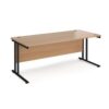 Maestro 25 straight desk 1800mm x 800mm black cantilever leg frame beech top - MC18KB