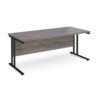 Maestro 25 straight desk 1800mm x 800mm black cantilever leg frame grey oak top - MC18KGO